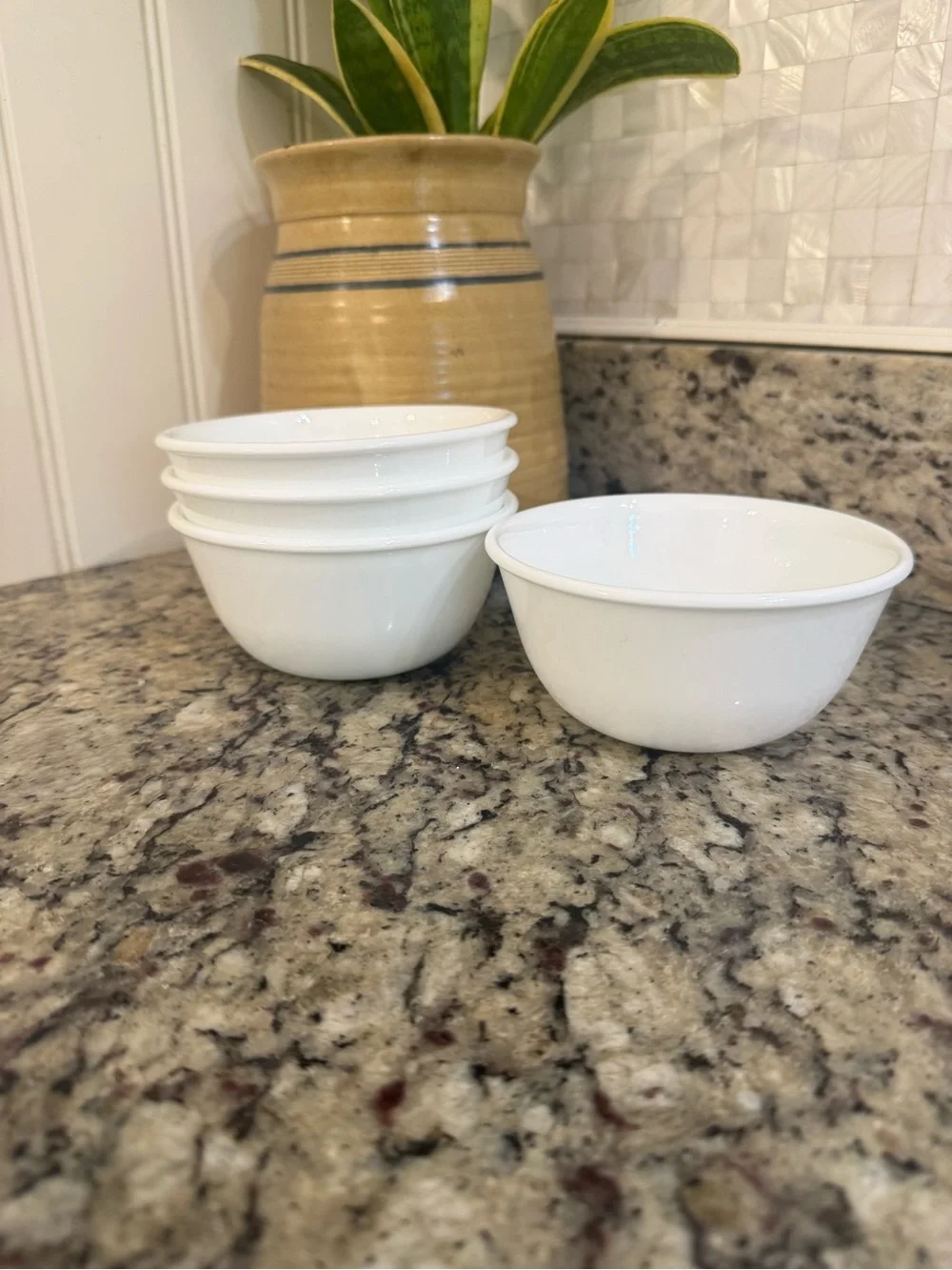 Corelle Winter Frost White Plain White Soup Cereal Bowls - Set of 4